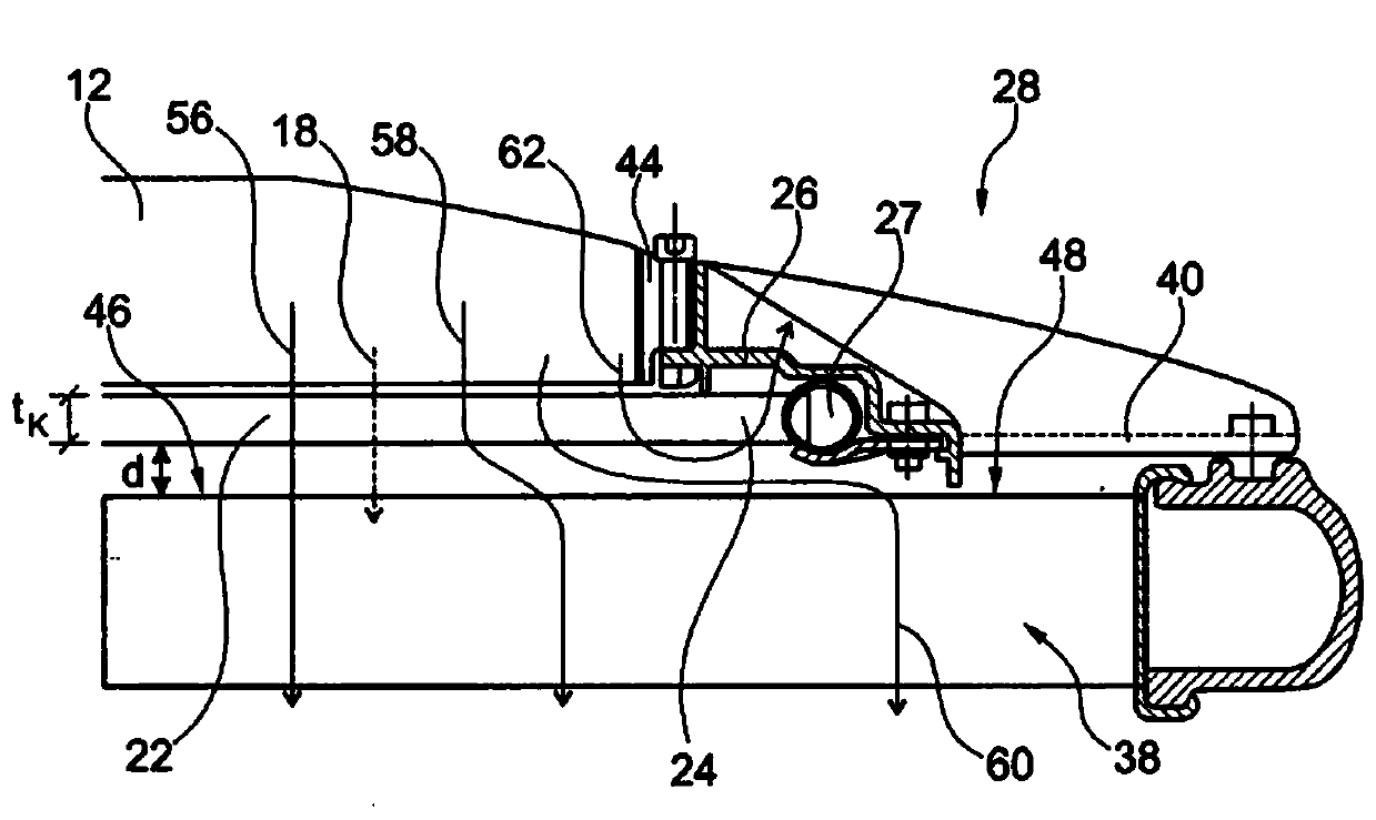 Cooling module of a vehicle air-conditioning system, and assembly for cooling a motor vehicle engine by means of a cooling module of this type