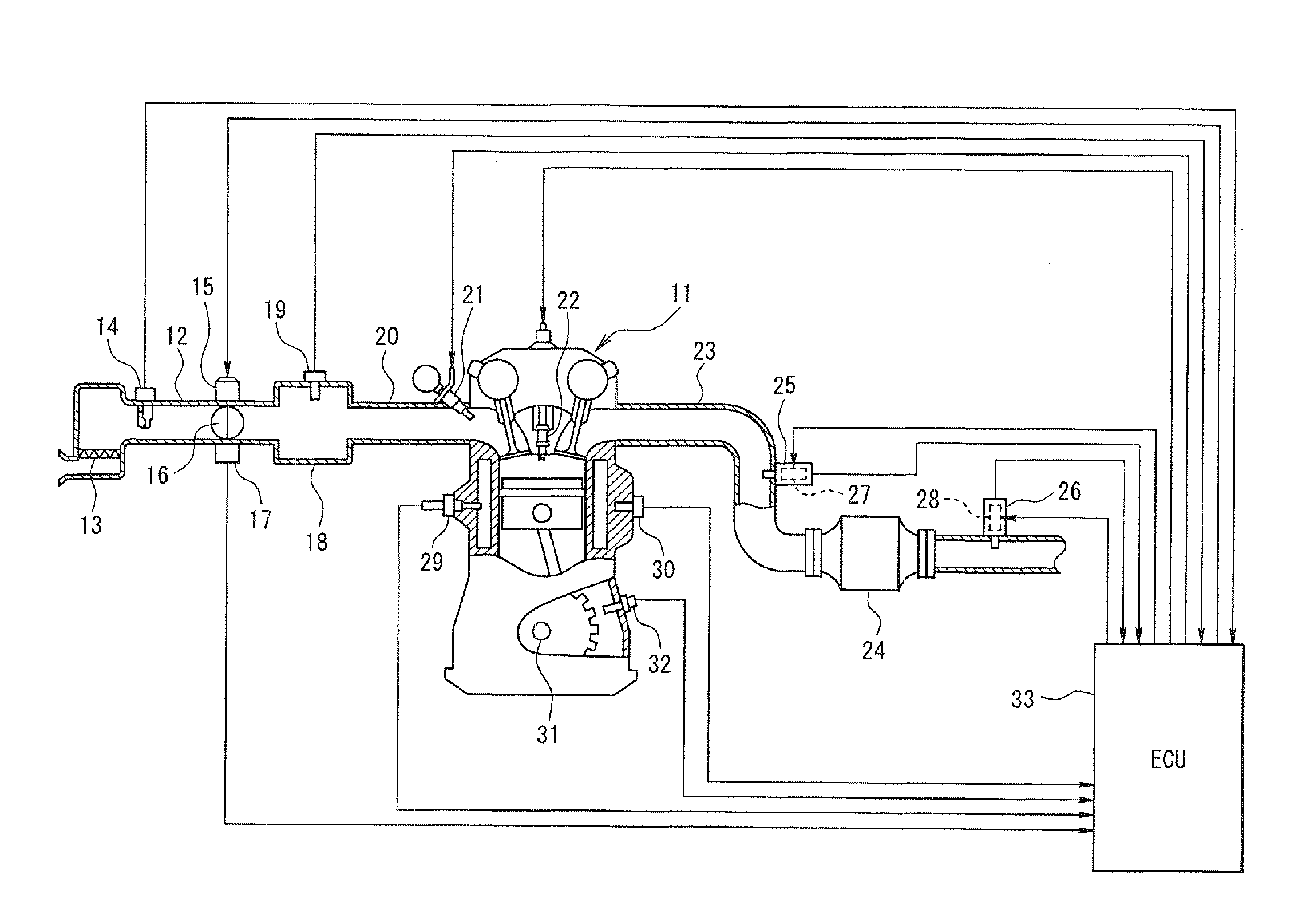 Exhaust gas sensor heater degradation diagnosis device