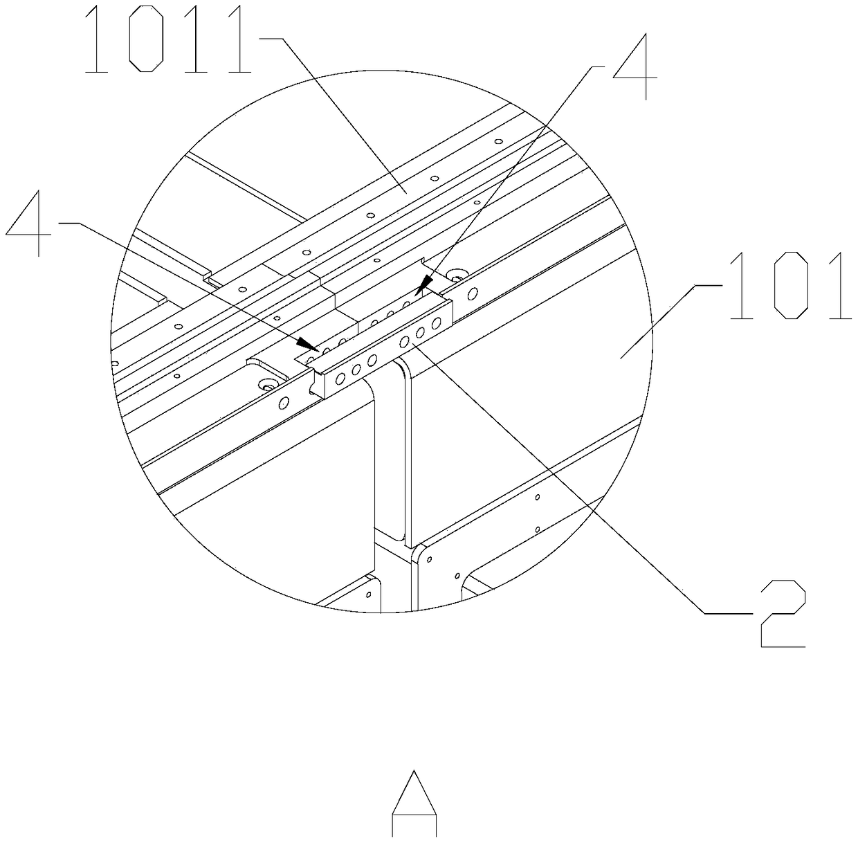 Laser cutting machine splicing bed body and splicing method