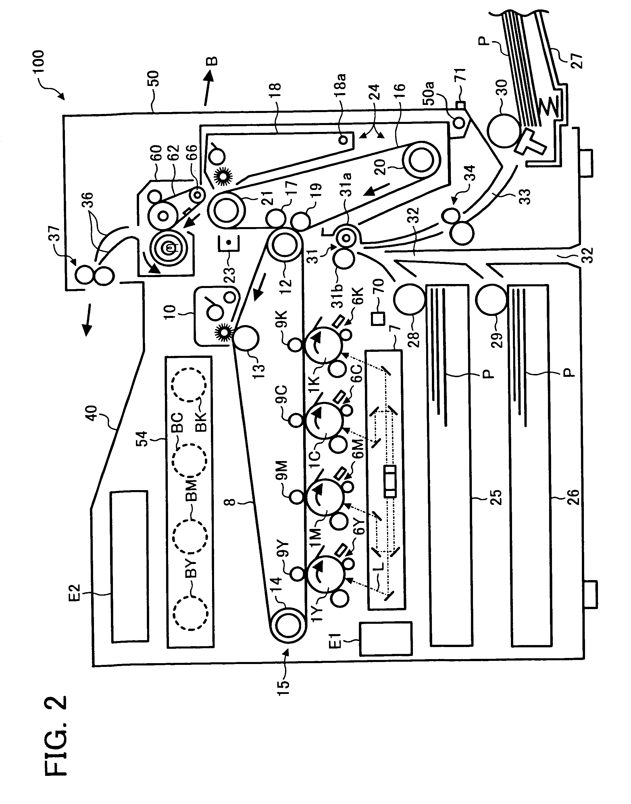 Image forming apparatus including a conveyance unit for passing a recording medium