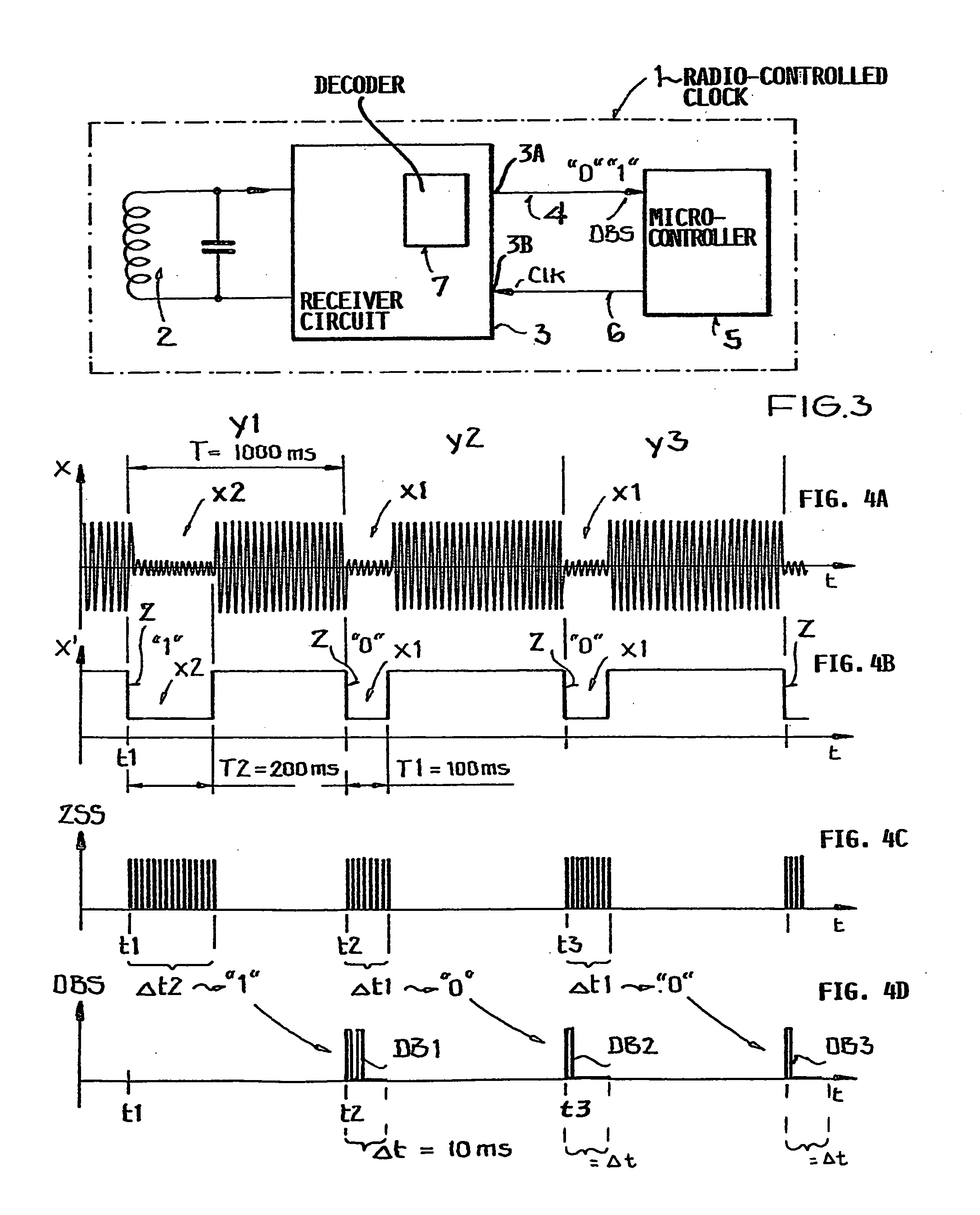 Radio-controlled clock, receiver circuit and method for acquiring time information with economized receiver and microcontroller