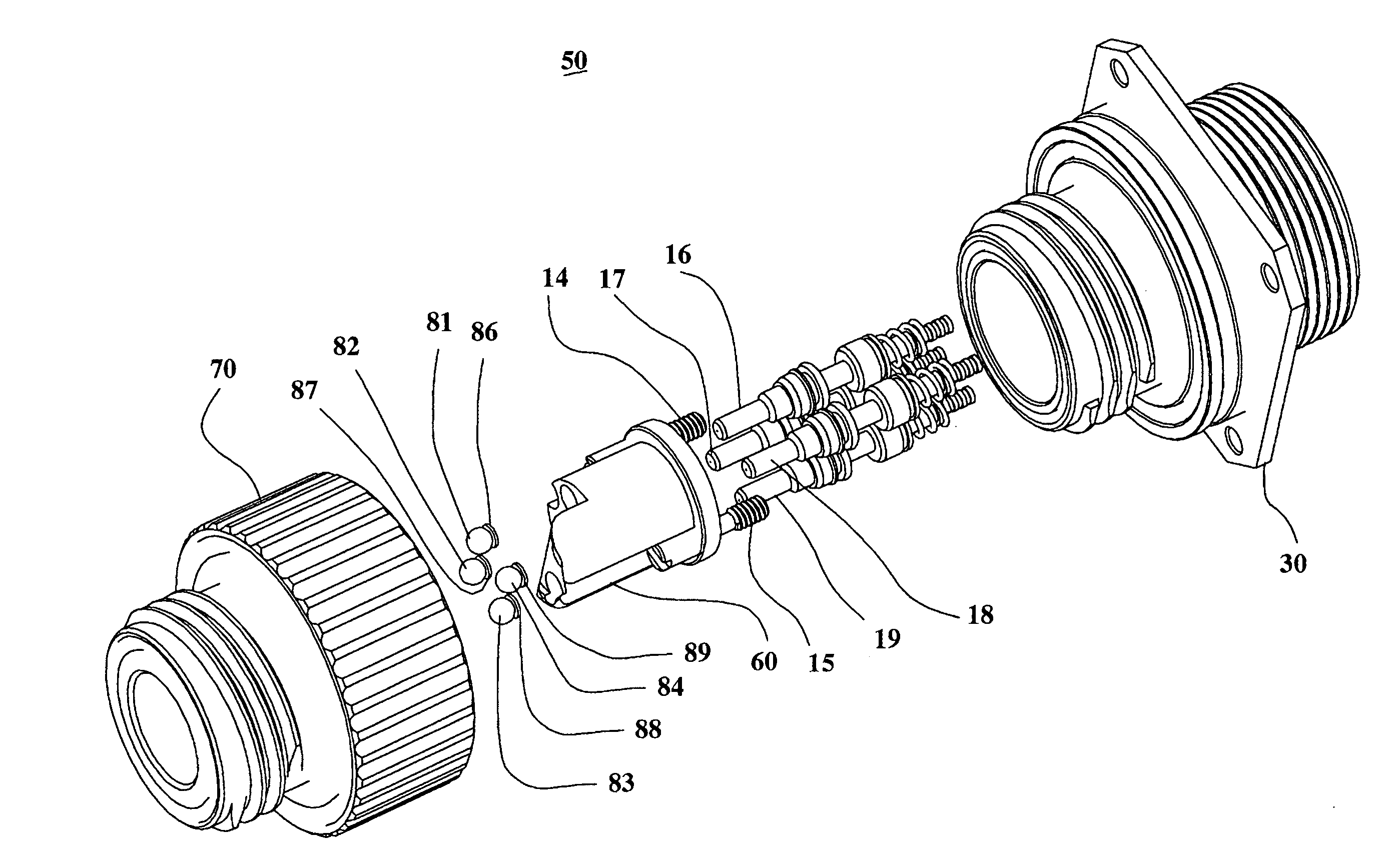 Expanded beam converter for MIL-PRF-83526/17 optical connector