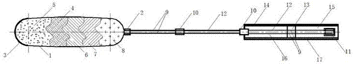 Human-body-limb-meridian-collateral dredging and toxin expelling racket and processing method thereof