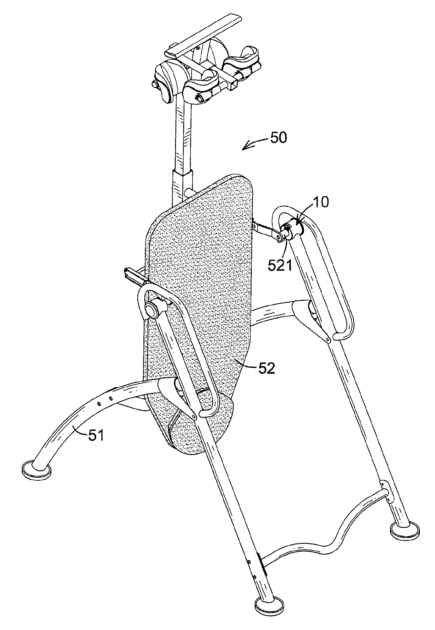 Safety assembly for an inversion table