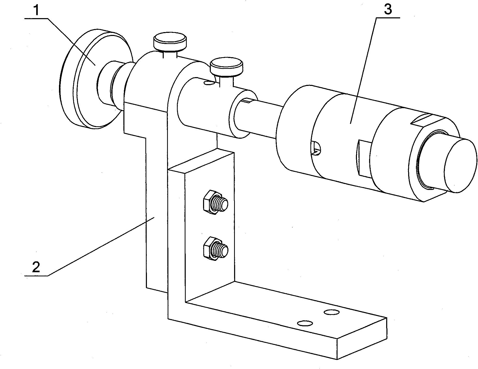 Position adjusting and positioning device of capacitive displacement and vibration sensor