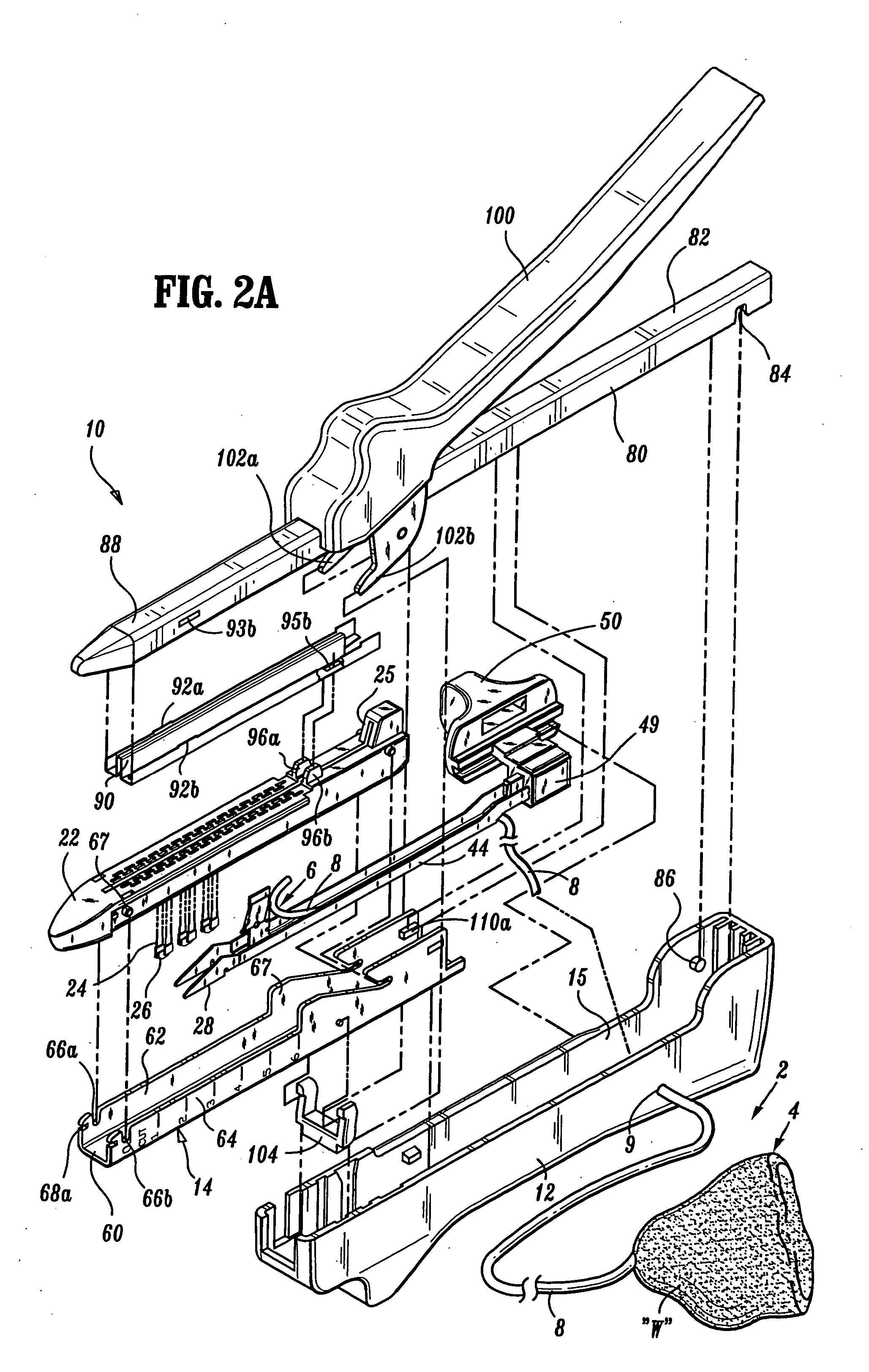 Surgical stapling apparatus having a wound closure material applicator assembly