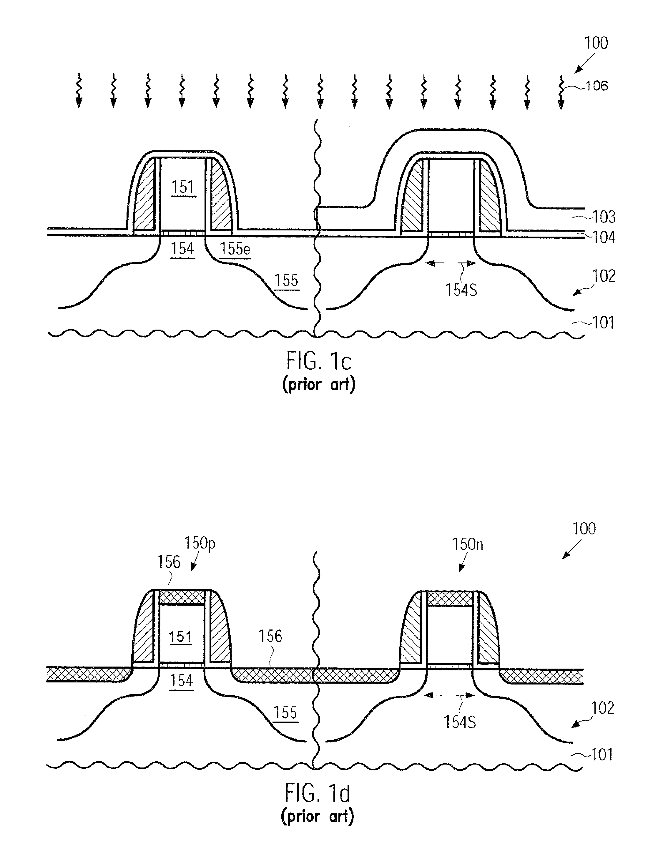 Method for selectively forming strain in a transistor by a stress memorization technique without adding additional lithography steps