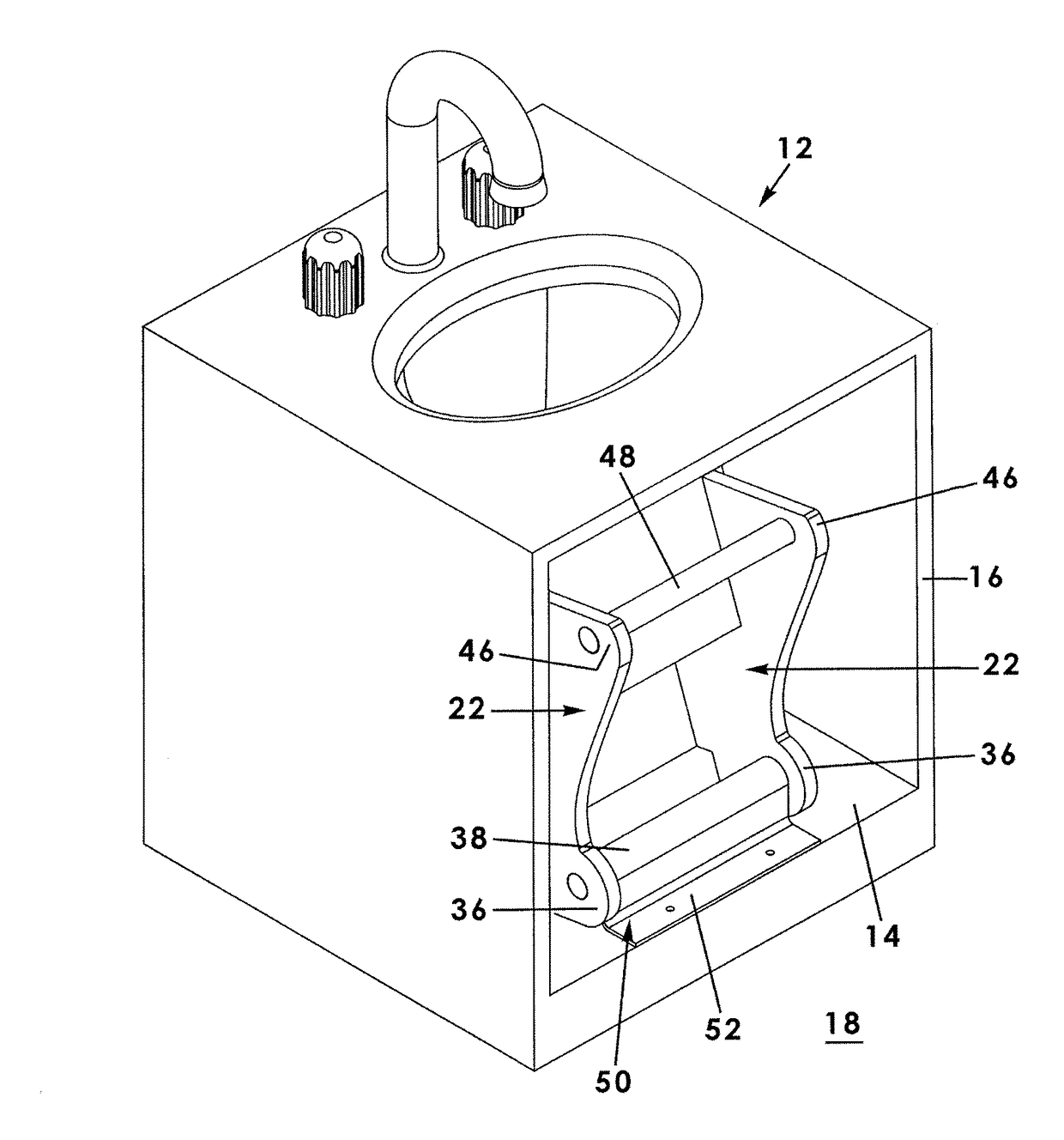 In-cabinet step stool