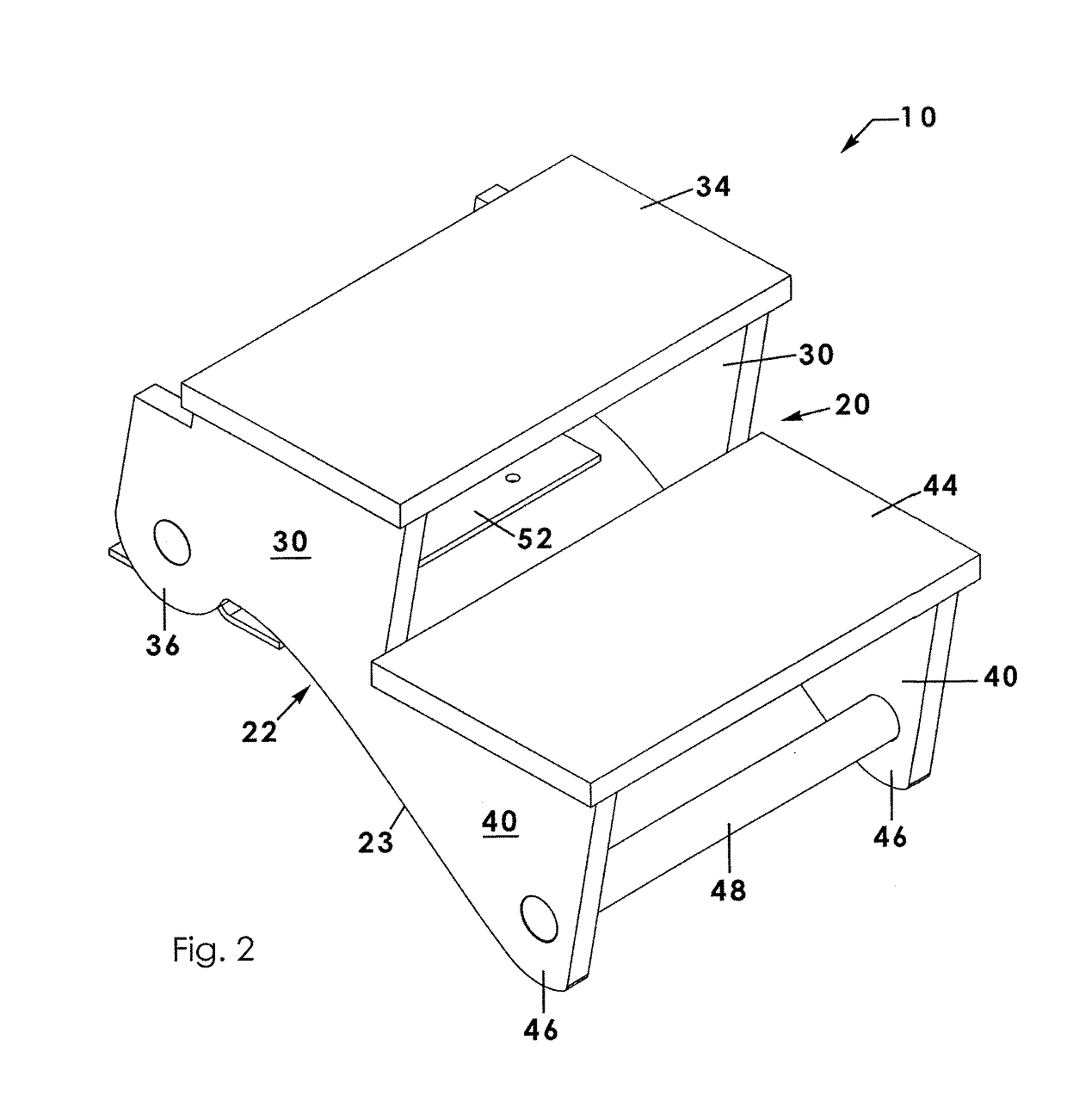 In-cabinet step stool