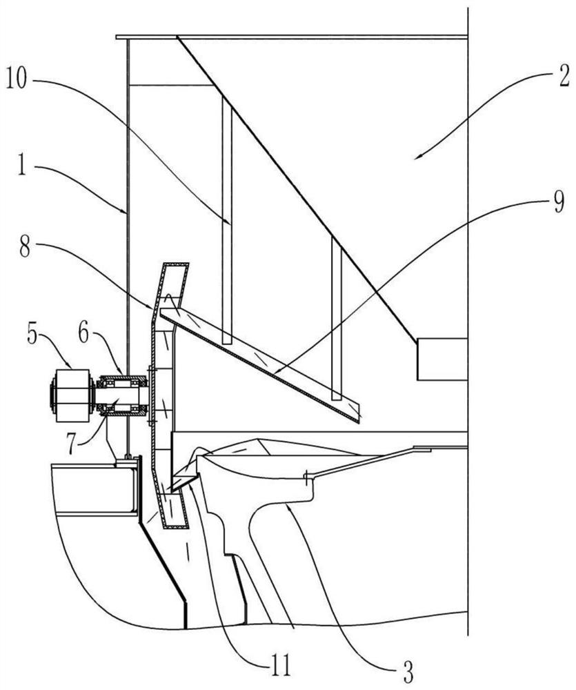 In-mill screening and lifting device and vertical roller mill