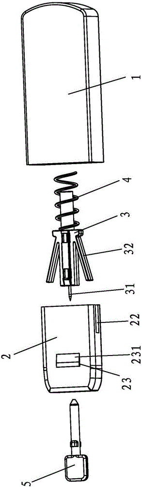 Press type blood collection needle device