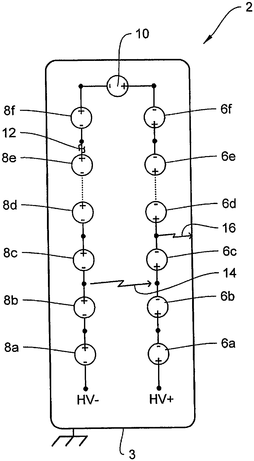 Method and measuring arrangement for monitoring a manufacturing process of a modular voltage source