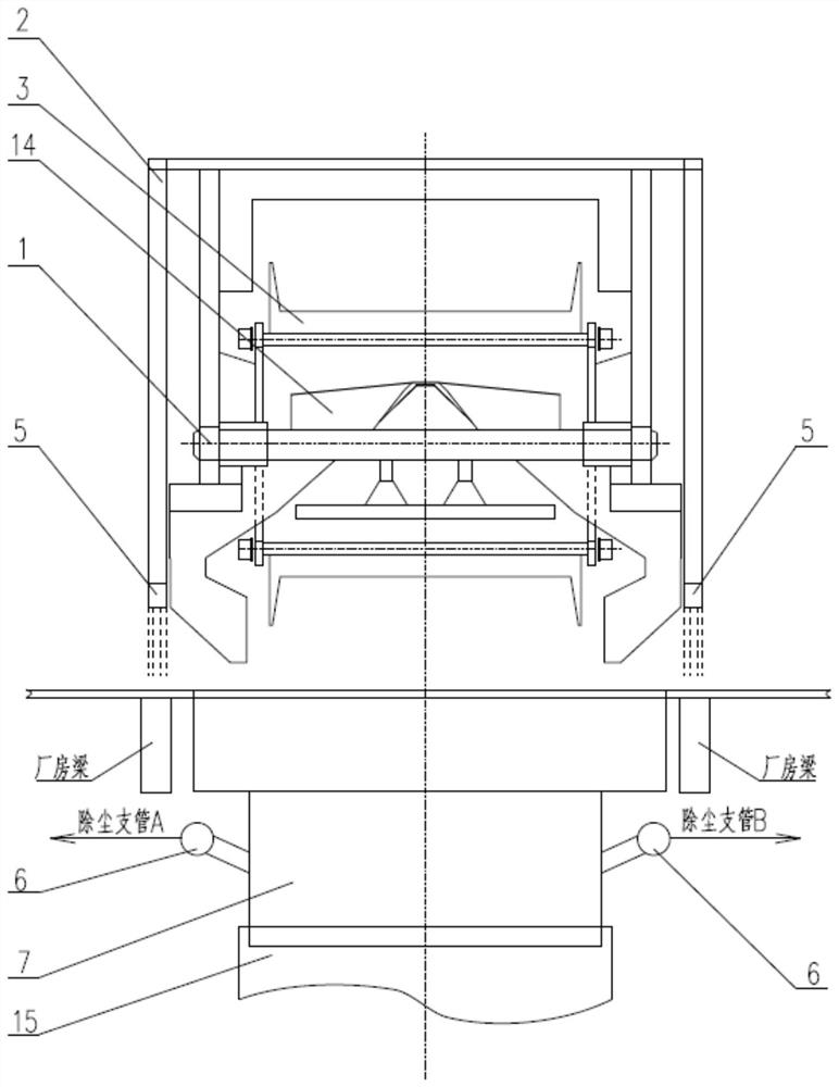 Emission reduction device for unorganized emission at tail of sintering machine