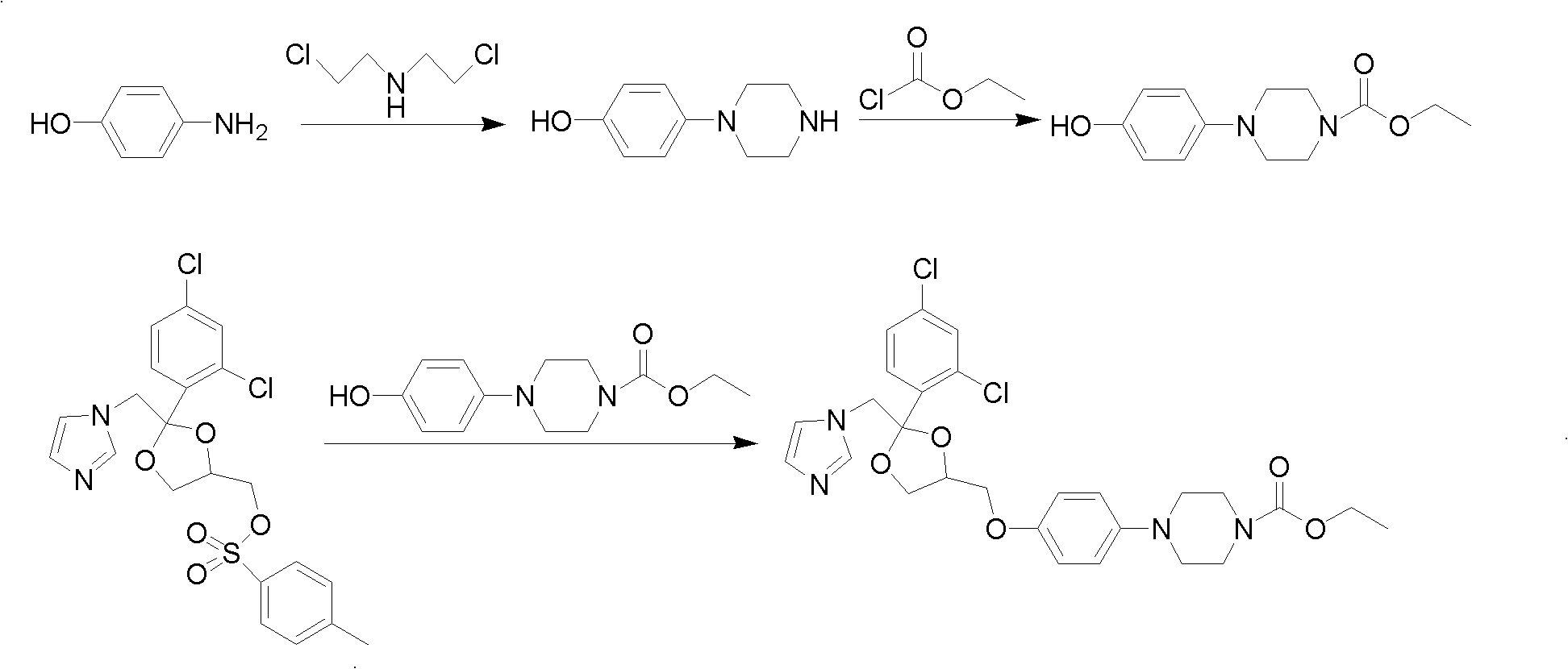 Method for preparing imidazole antifungal medicine derivate