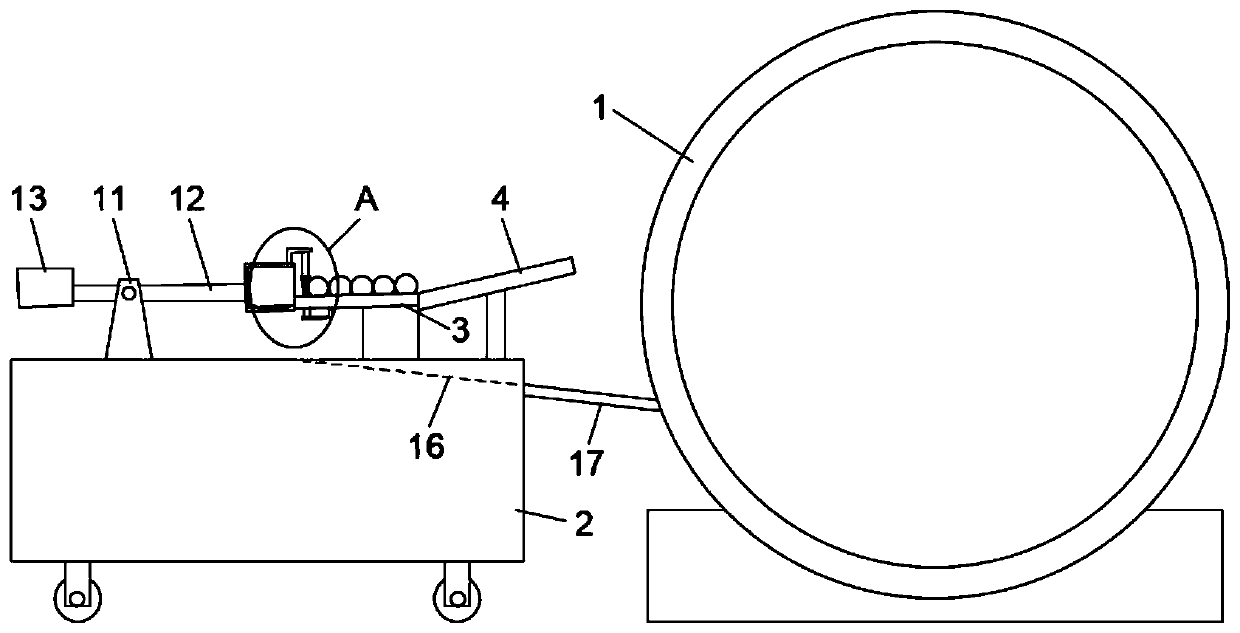 Automatic ball loading device of ball mill