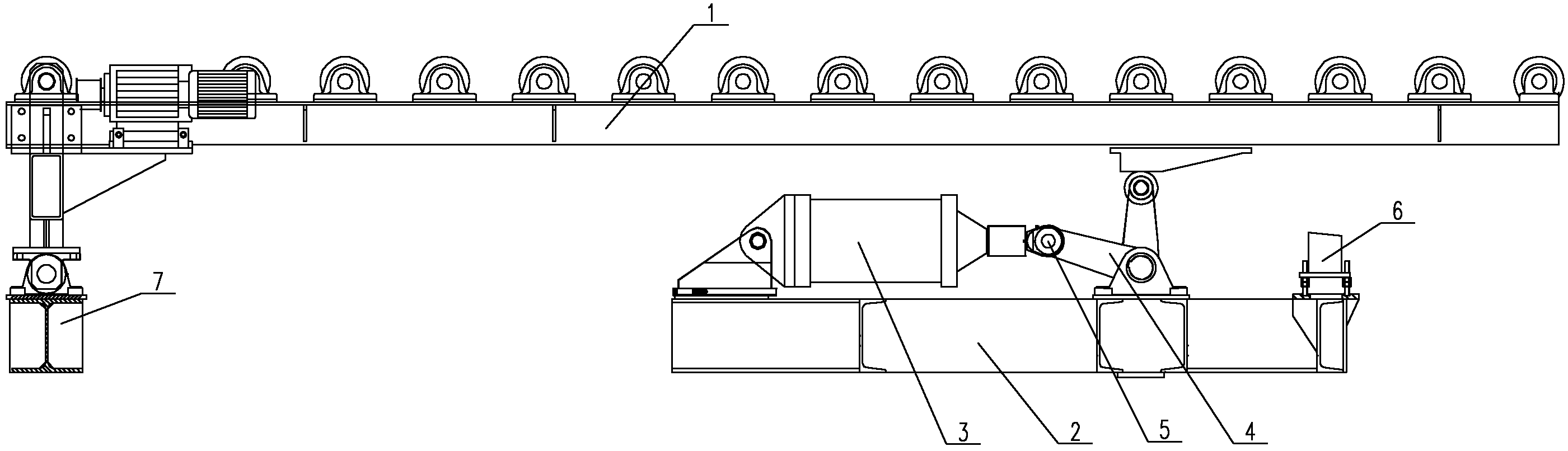 Cold-end falling plate lifting device used in float glass production line