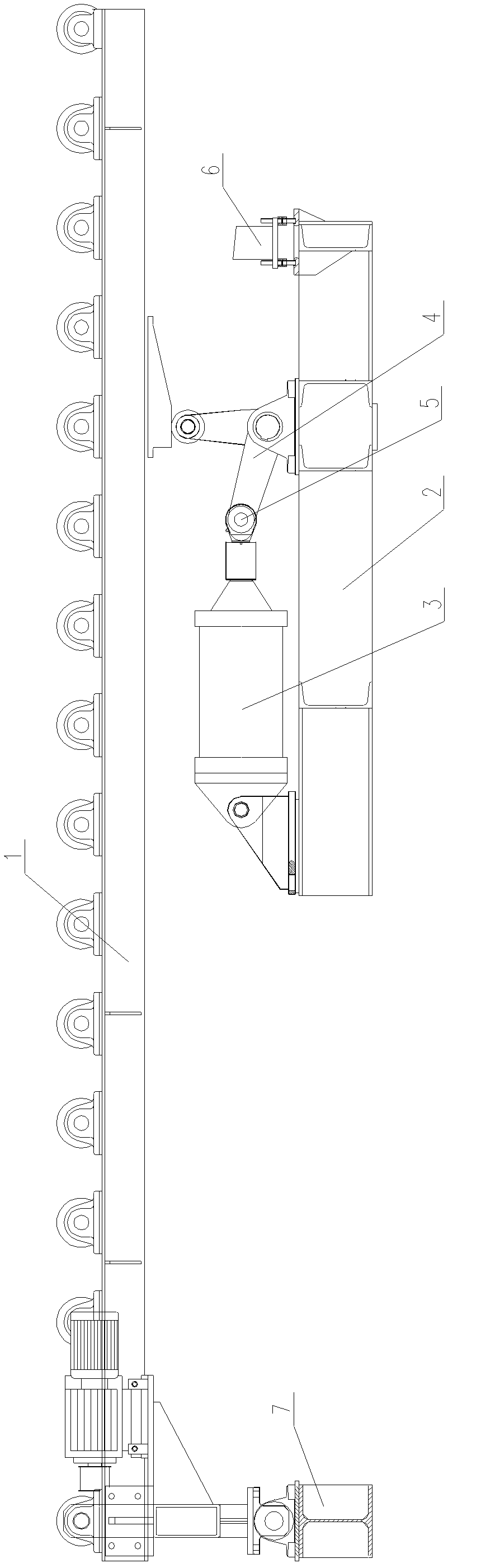 Cold-end falling plate lifting device used in float glass production line