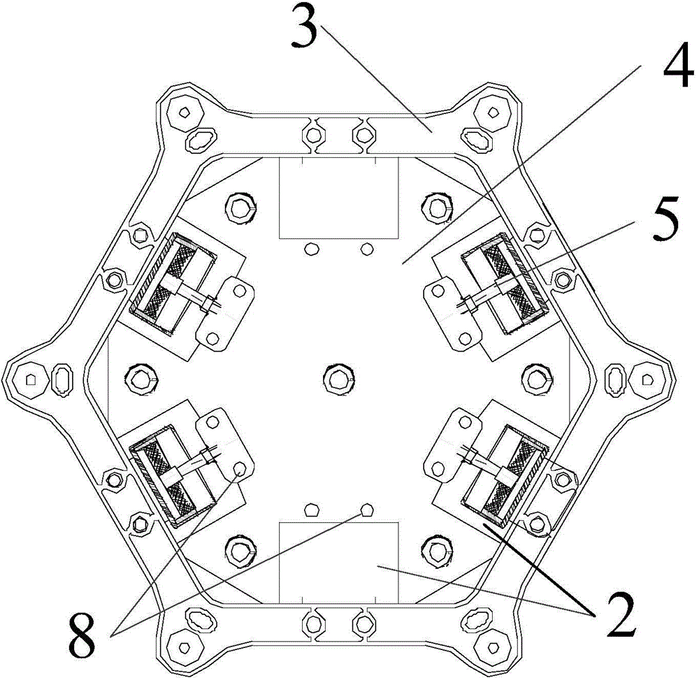 Damping connection type multi-split conductor current-disturbing anti-galloping device