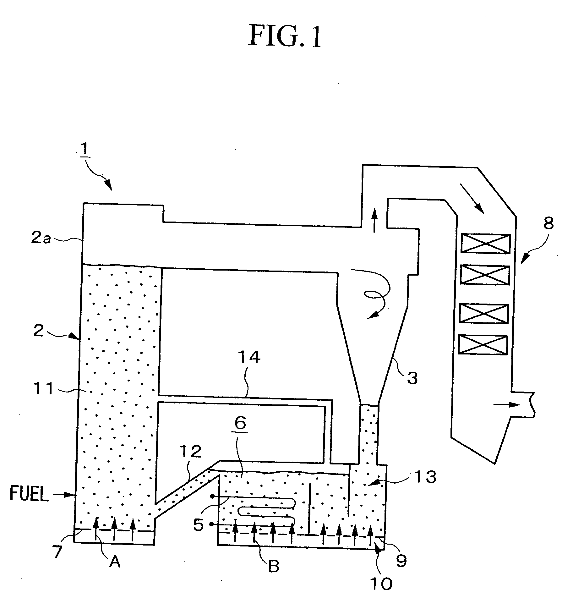 Circulating fluidized bed boiler