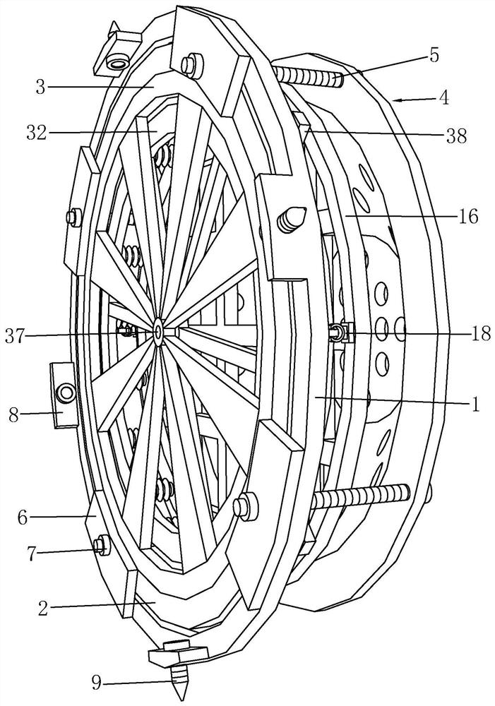 Construction method of anti-falling net structure of inspection well cover for municipal road