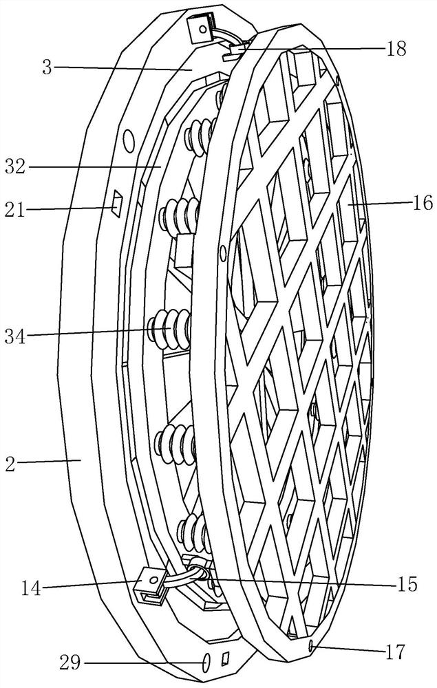 Construction method of anti-falling net structure of inspection well cover for municipal road