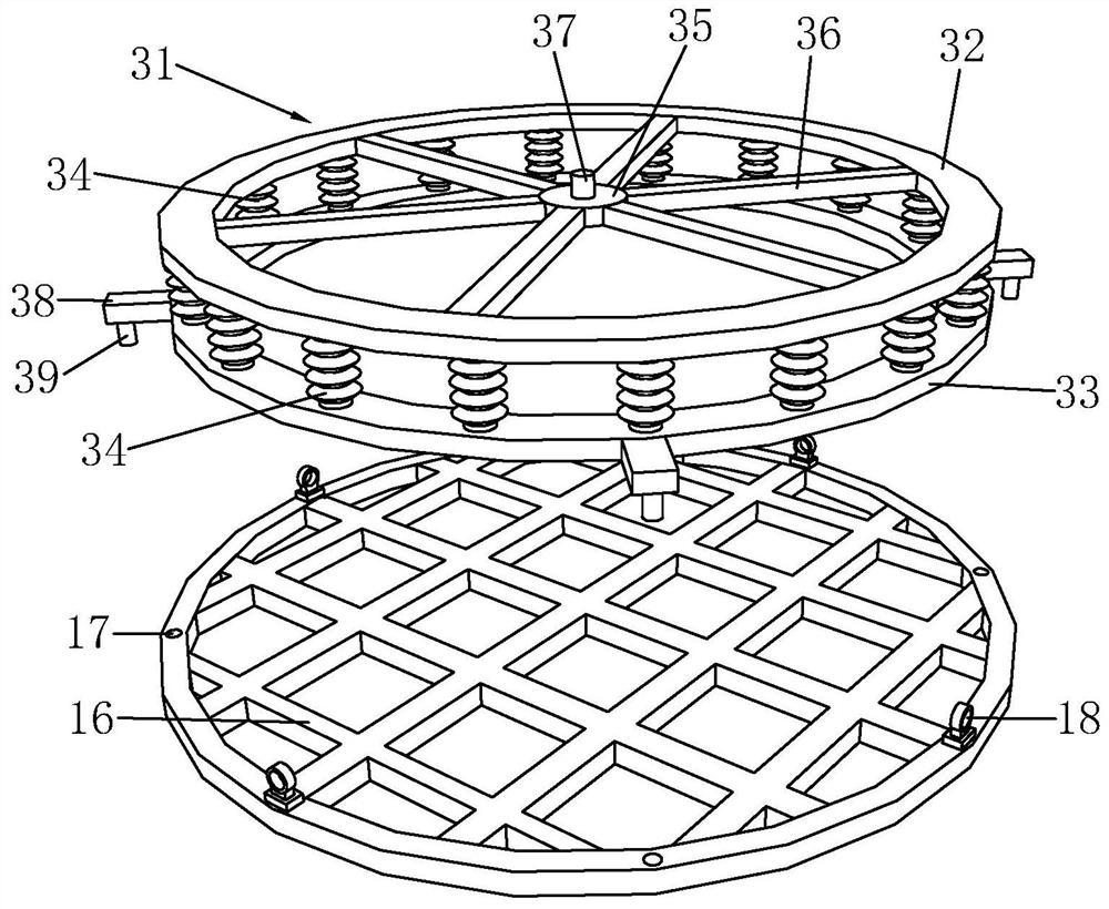 Construction method of anti-falling net structure of inspection well cover for municipal road