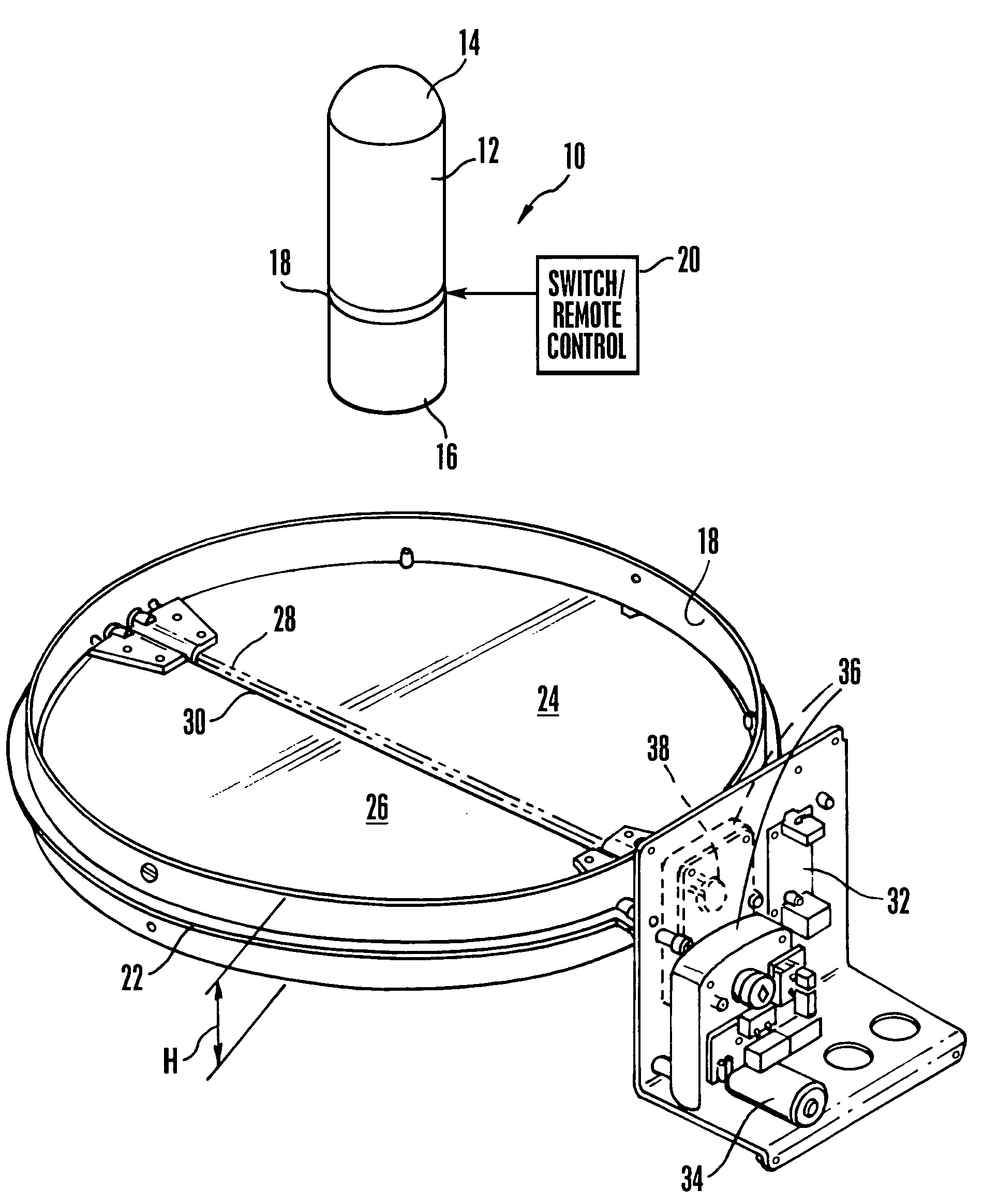 Butterfly valve for skylight