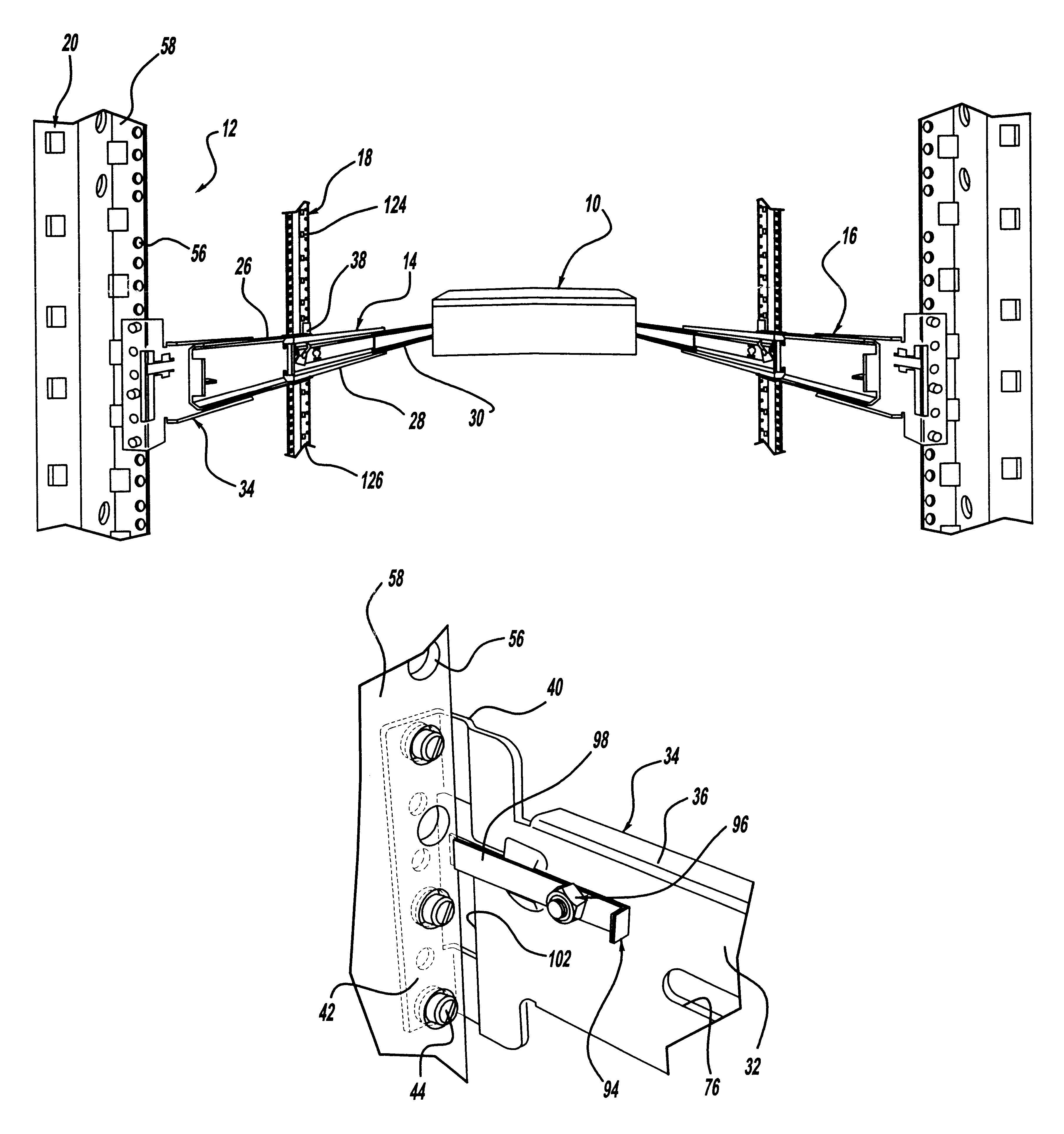 Flat spring clip for tool-less slide installation