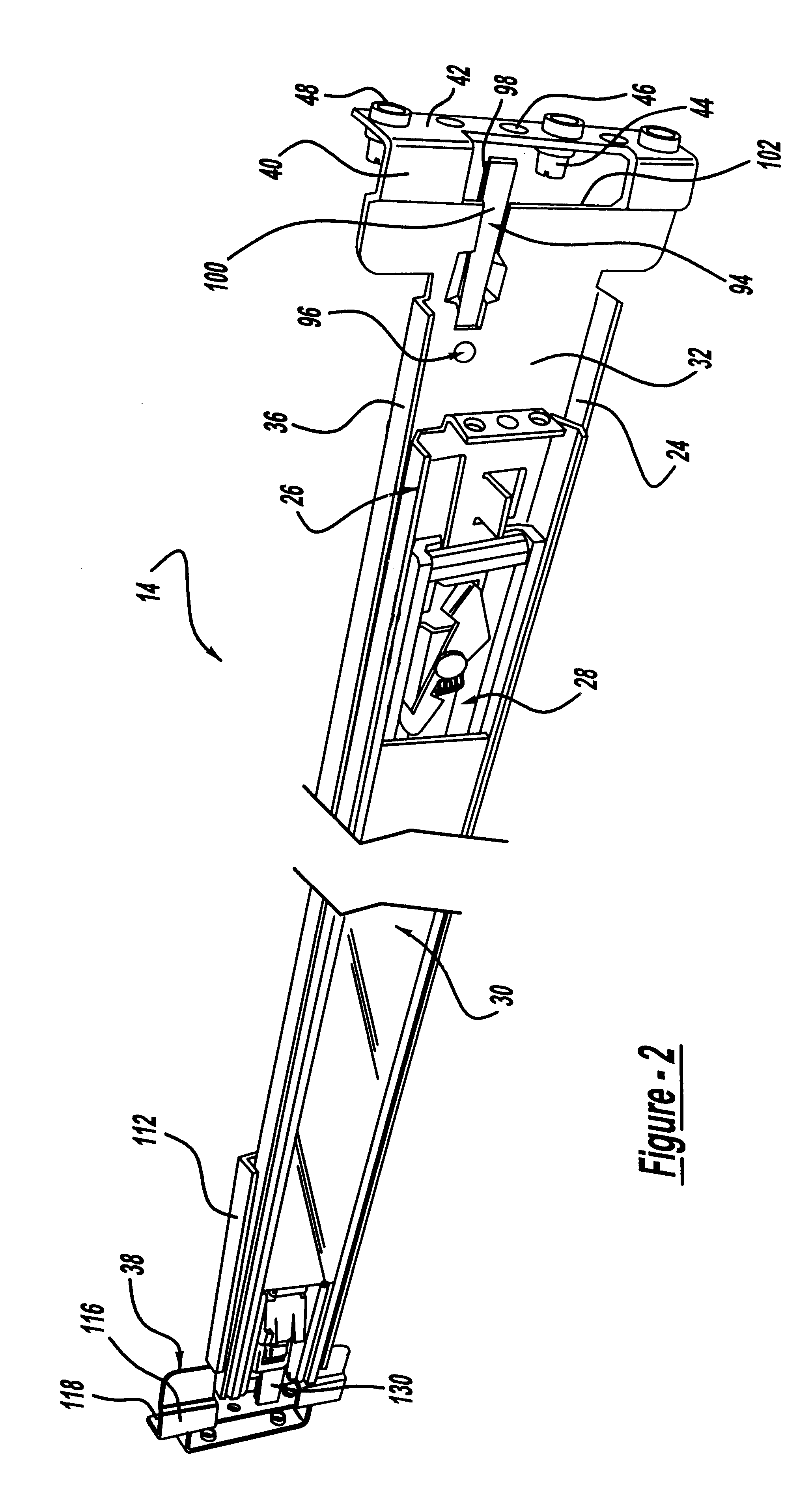 Flat spring clip for tool-less slide installation