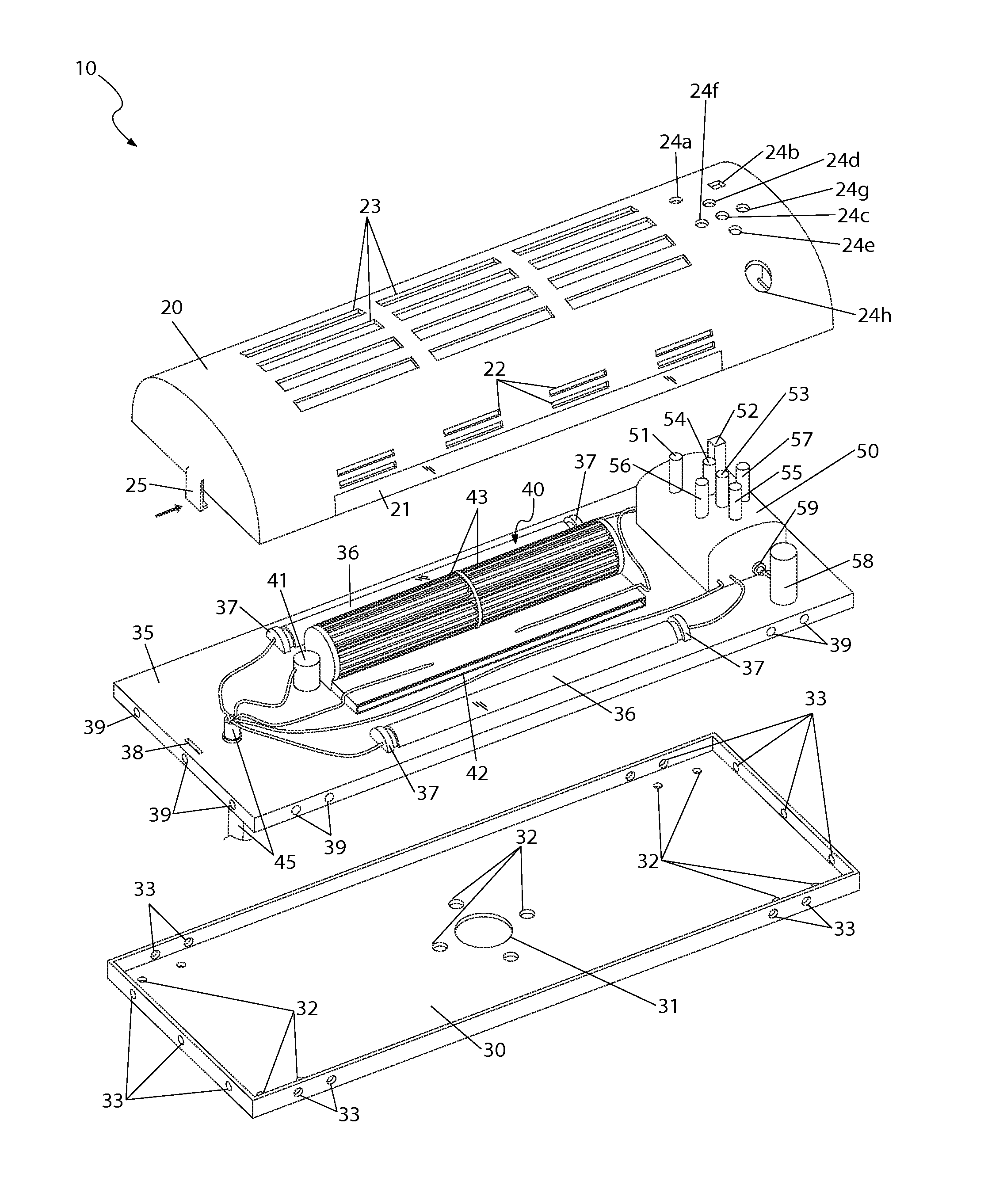 Low-profile, ceiling-mounted fan