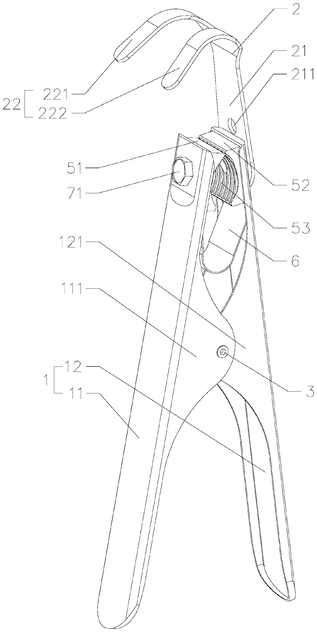 Lead hitching device for hot-line work, which is convenient to operate