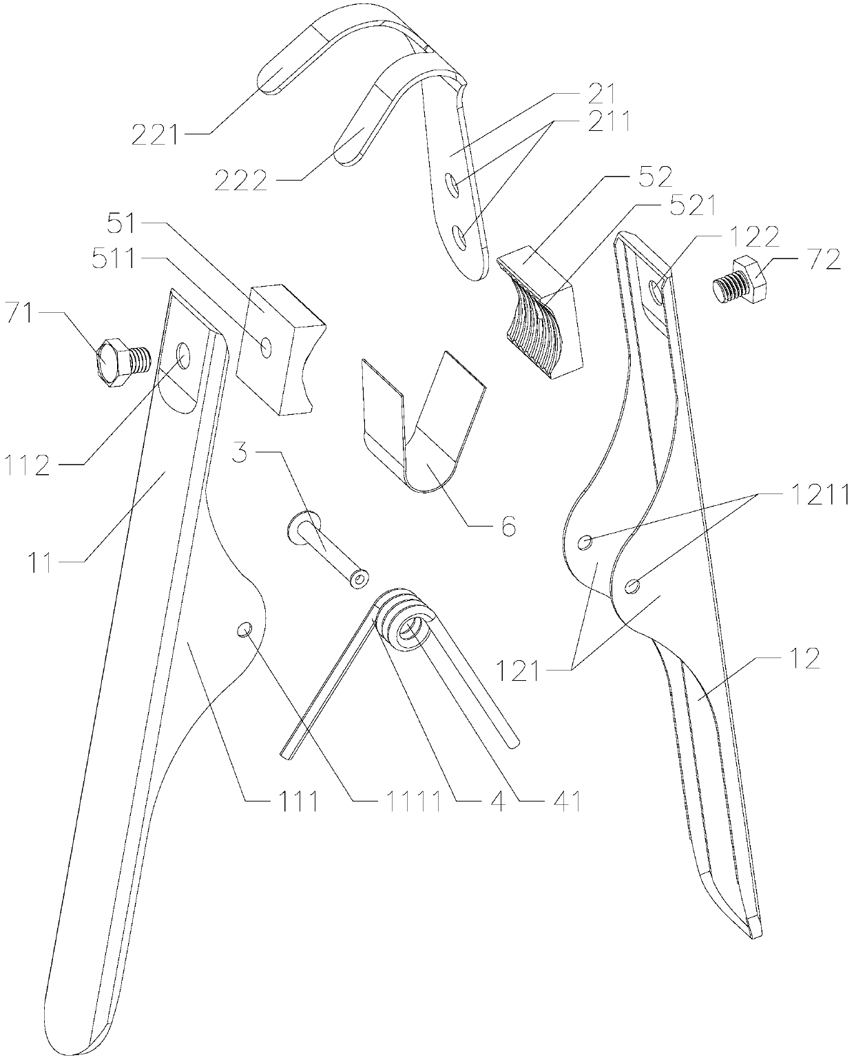 Lead hitching device for hot-line work, which is convenient to operate