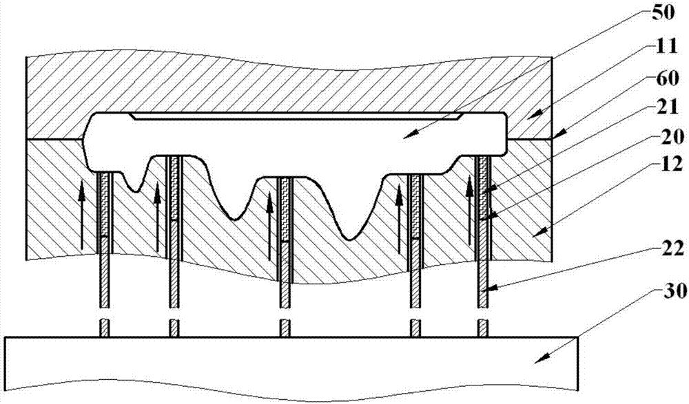 Flexible die releasing method of closed die forging large irregular profile structure forge piece