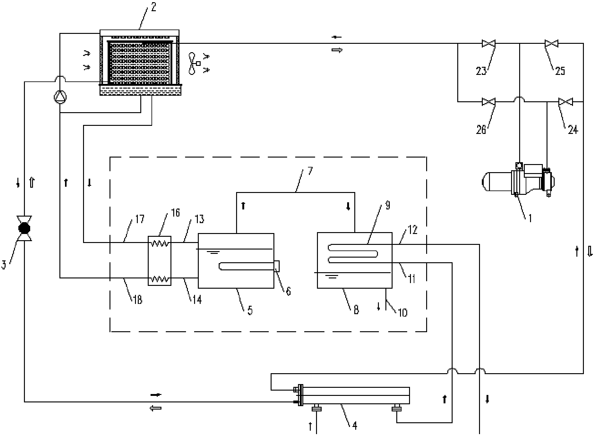 Air conditioner cold-hot water unit with antifreeze solution regenerated heat recovery device