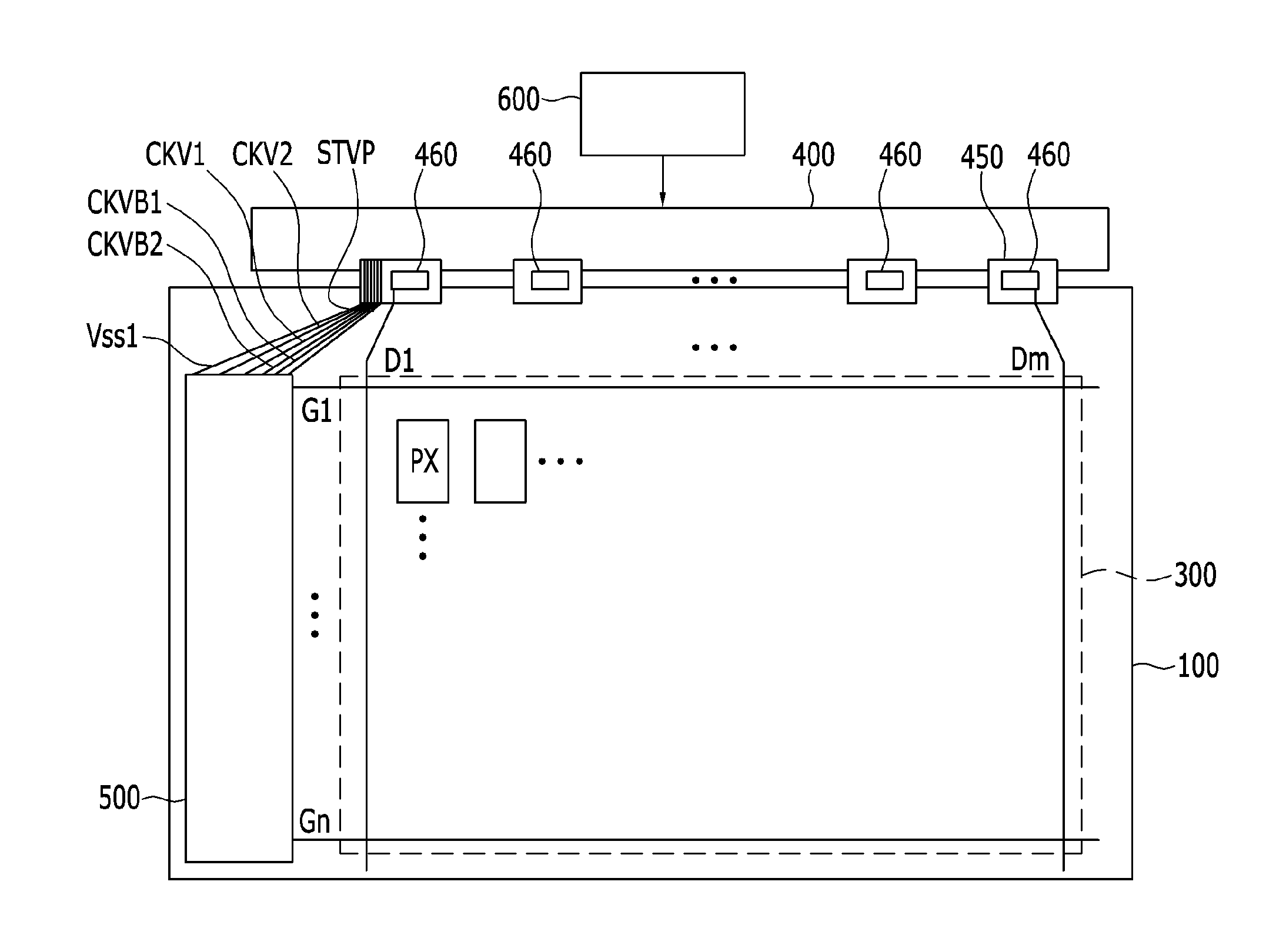 Display panel and gate driver with reduced power consumption