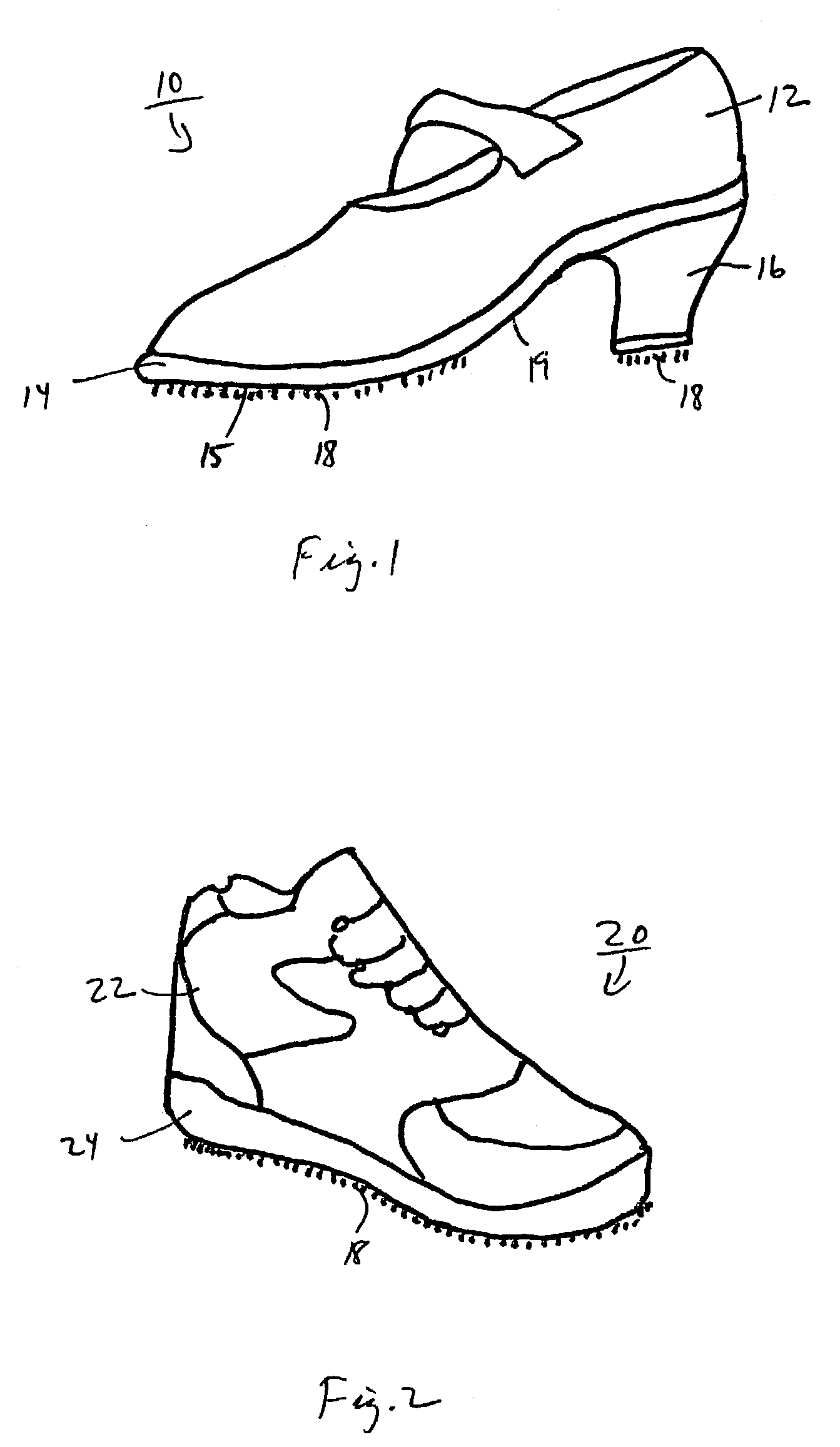 Shoe having an outsole with bonded fibers