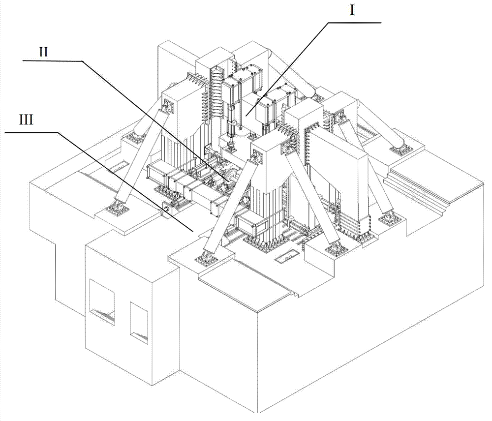 Parameter determining test bed for gantry framework type rail vehicle bogie