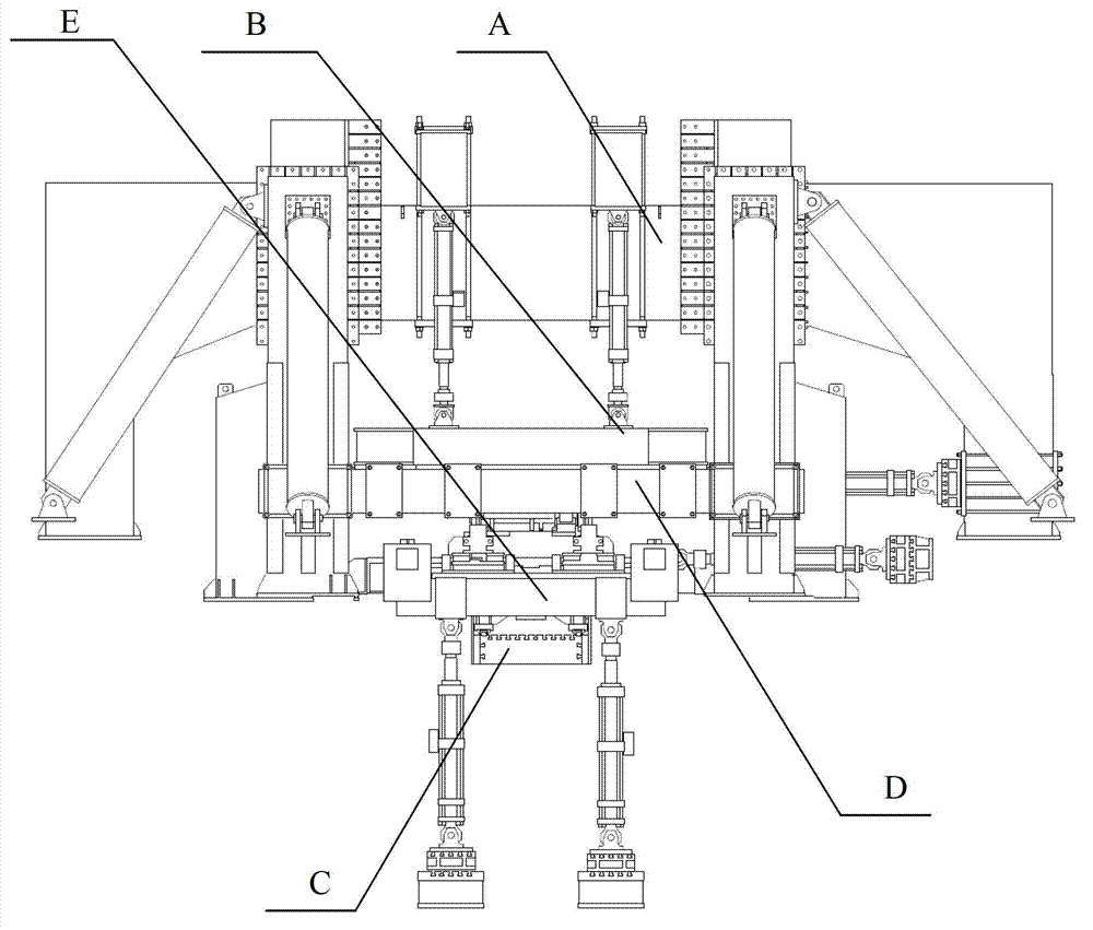 Parameter determining test bed for gantry framework type rail vehicle bogie