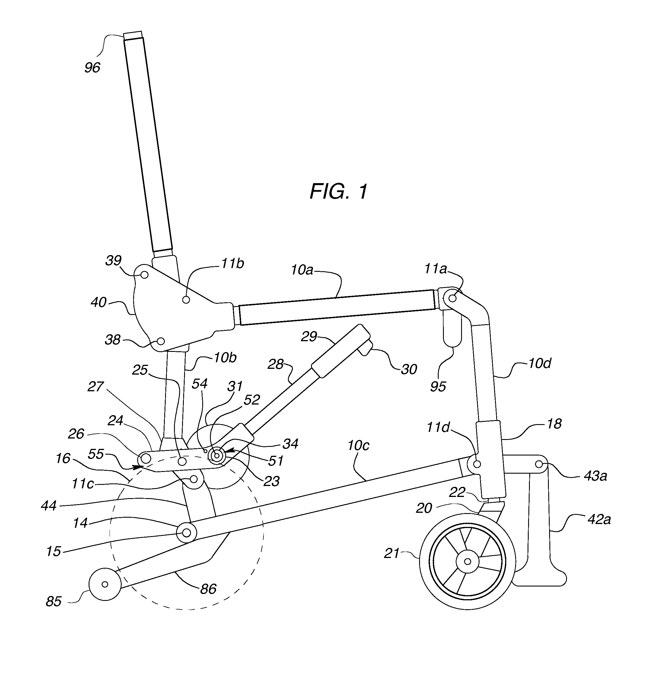 Lightweight folding motorized chair with mechanical traction steering and braking