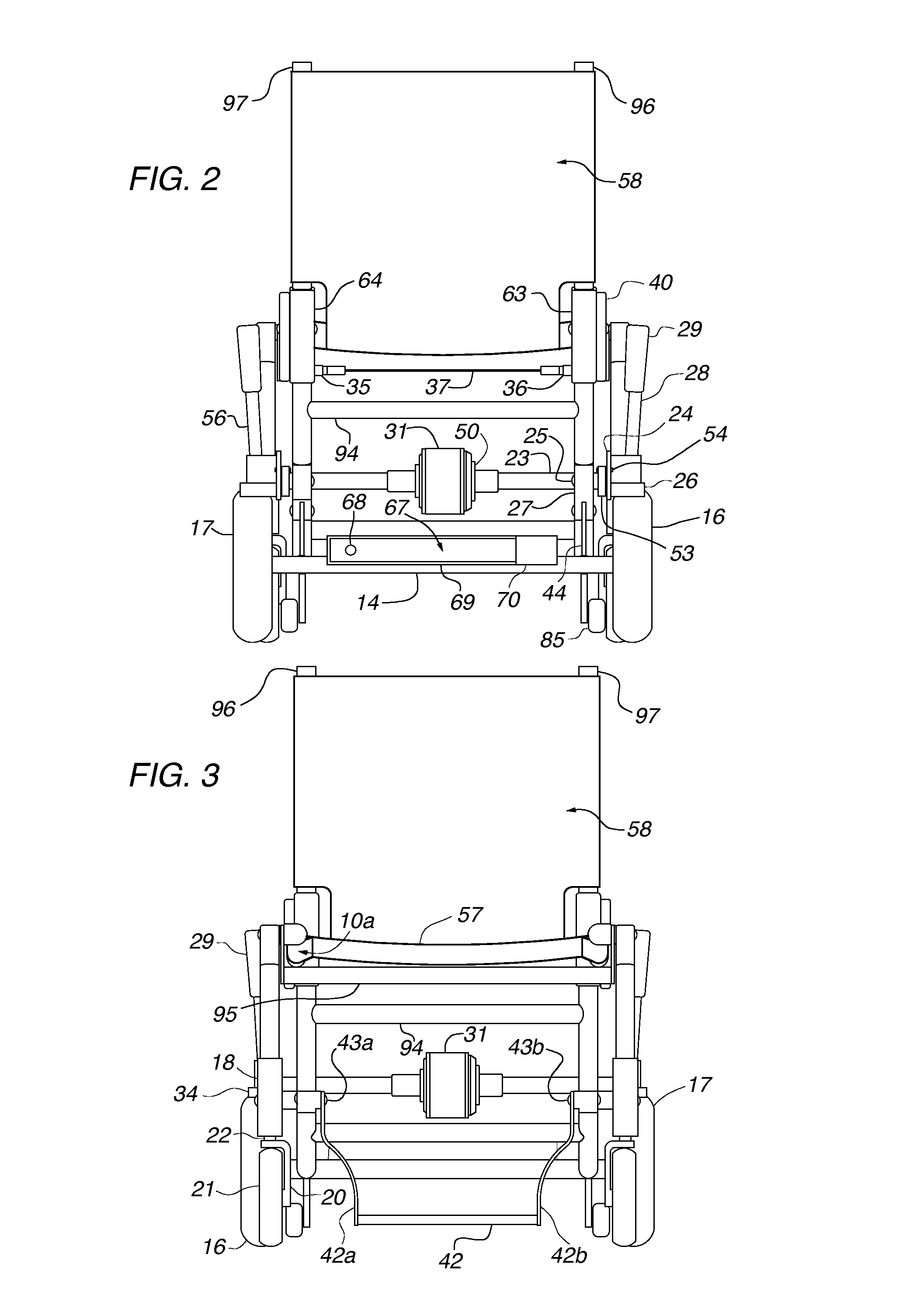 Lightweight folding motorized chair with mechanical traction steering and braking