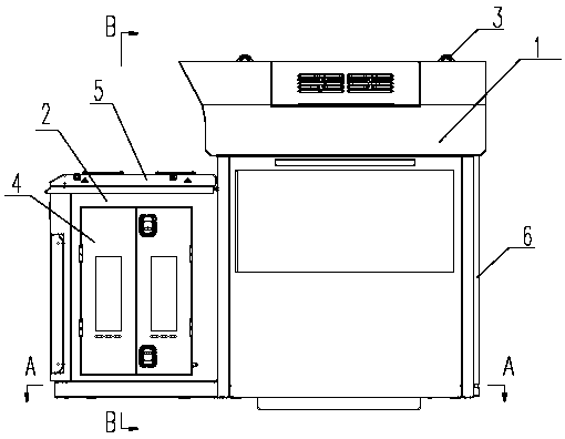 An outer corridor shunting cab rear cabin integrated device