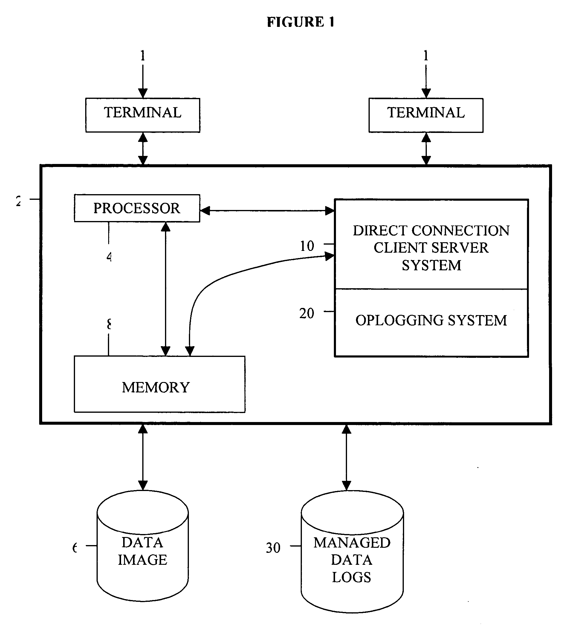 Oplogging for online recovery in direct connection client server systems