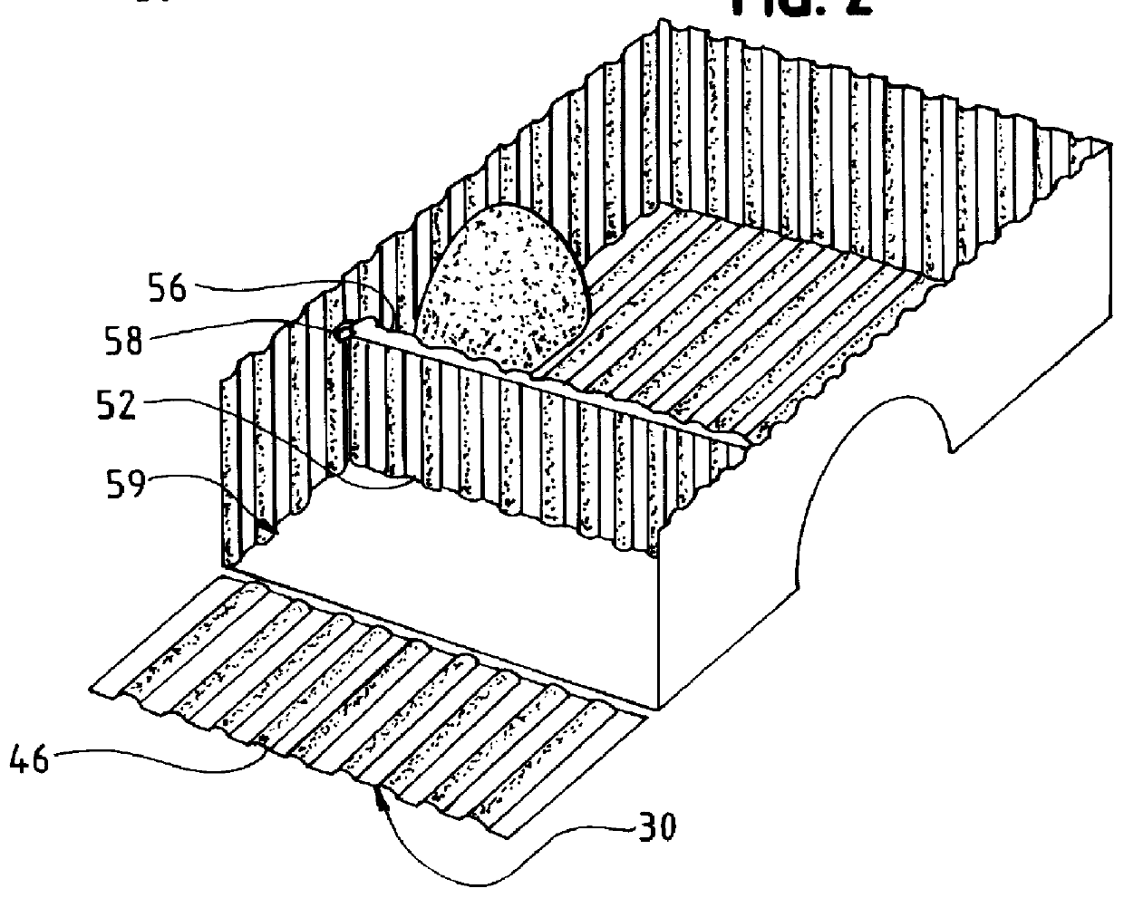 Truck bed liner with hingedly affixed divider