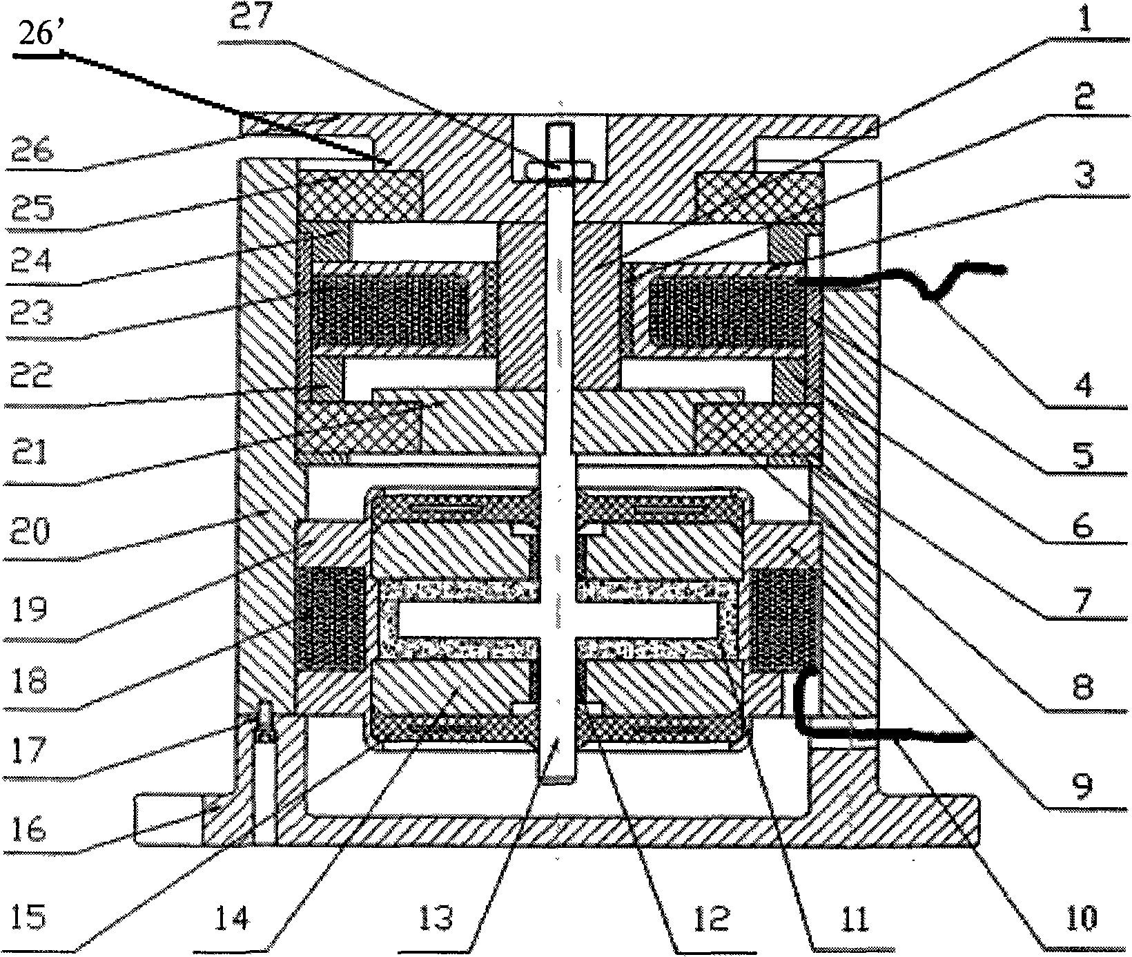 Controllable vibration isolator based on magnetic current change elastic element and damping element coupled action