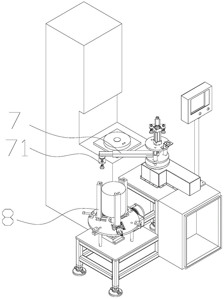 Feeding and discharging mechanical arm and device for stamping process