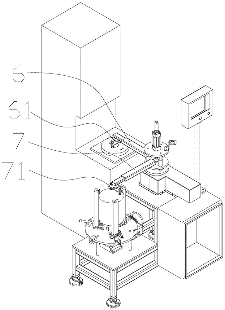 Feeding and discharging mechanical arm and device for stamping process