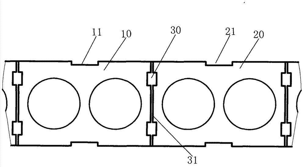 Construction method for combined building wall surface