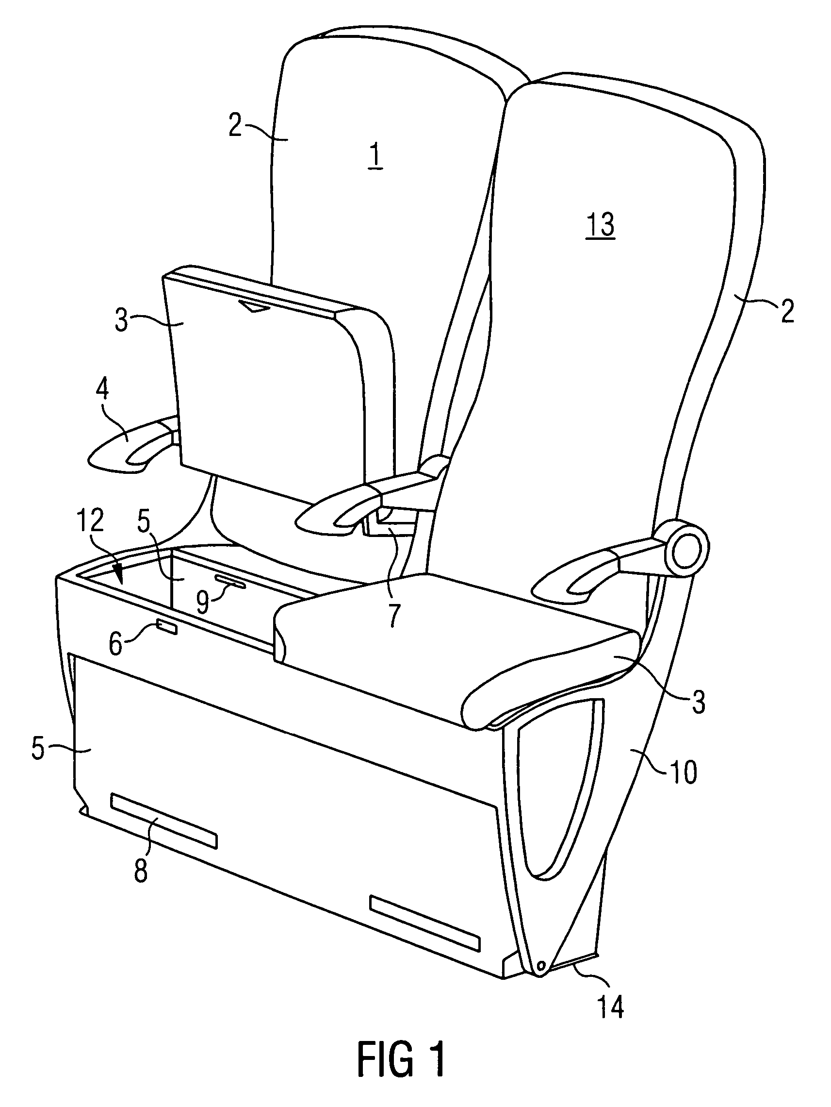 Passenger seat with luggage compartment