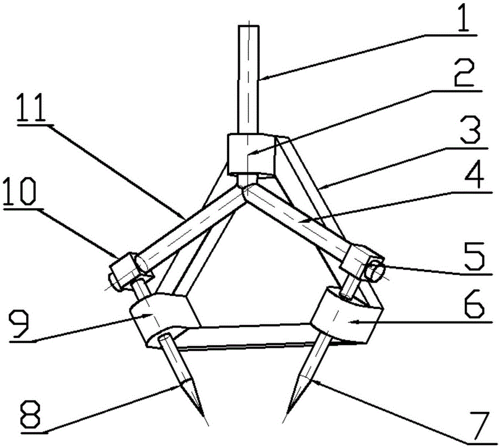 Two-needle clamping mechanism for dry farmland in-bowl rice seedling transplanting