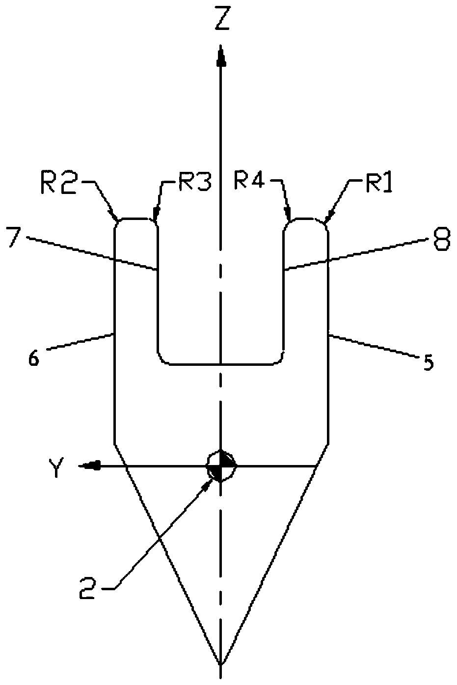 A numerical control machining method for improving the fillet quality of overflow brick weir crest